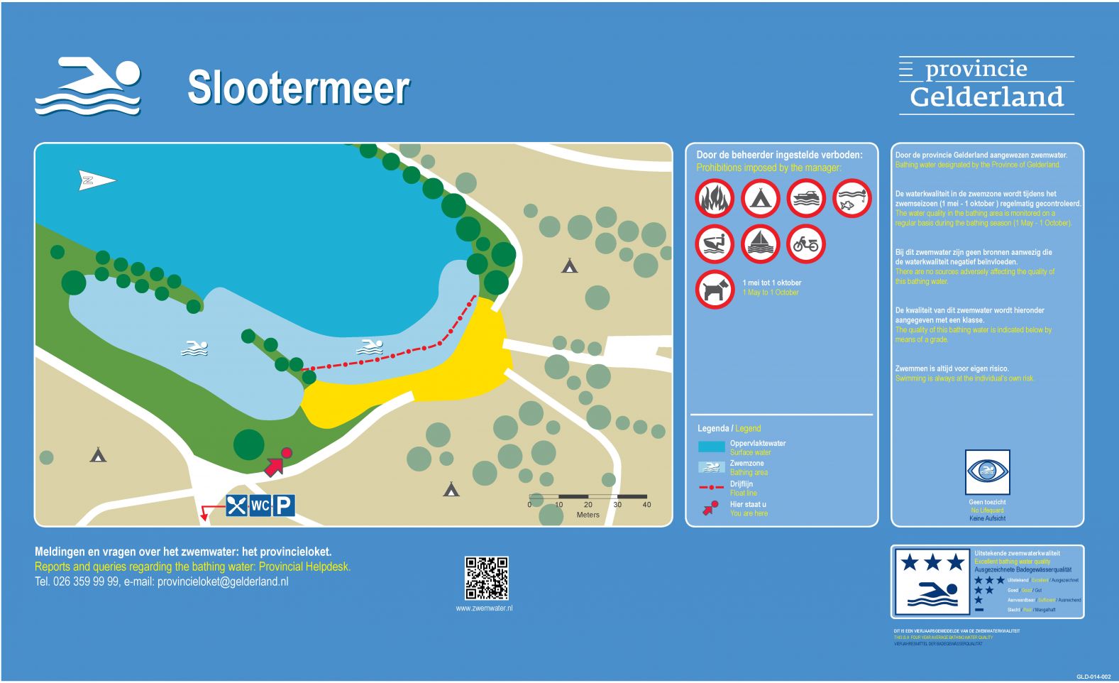 Het informatiebord bij zwemlocatie Slootermeer (klein)