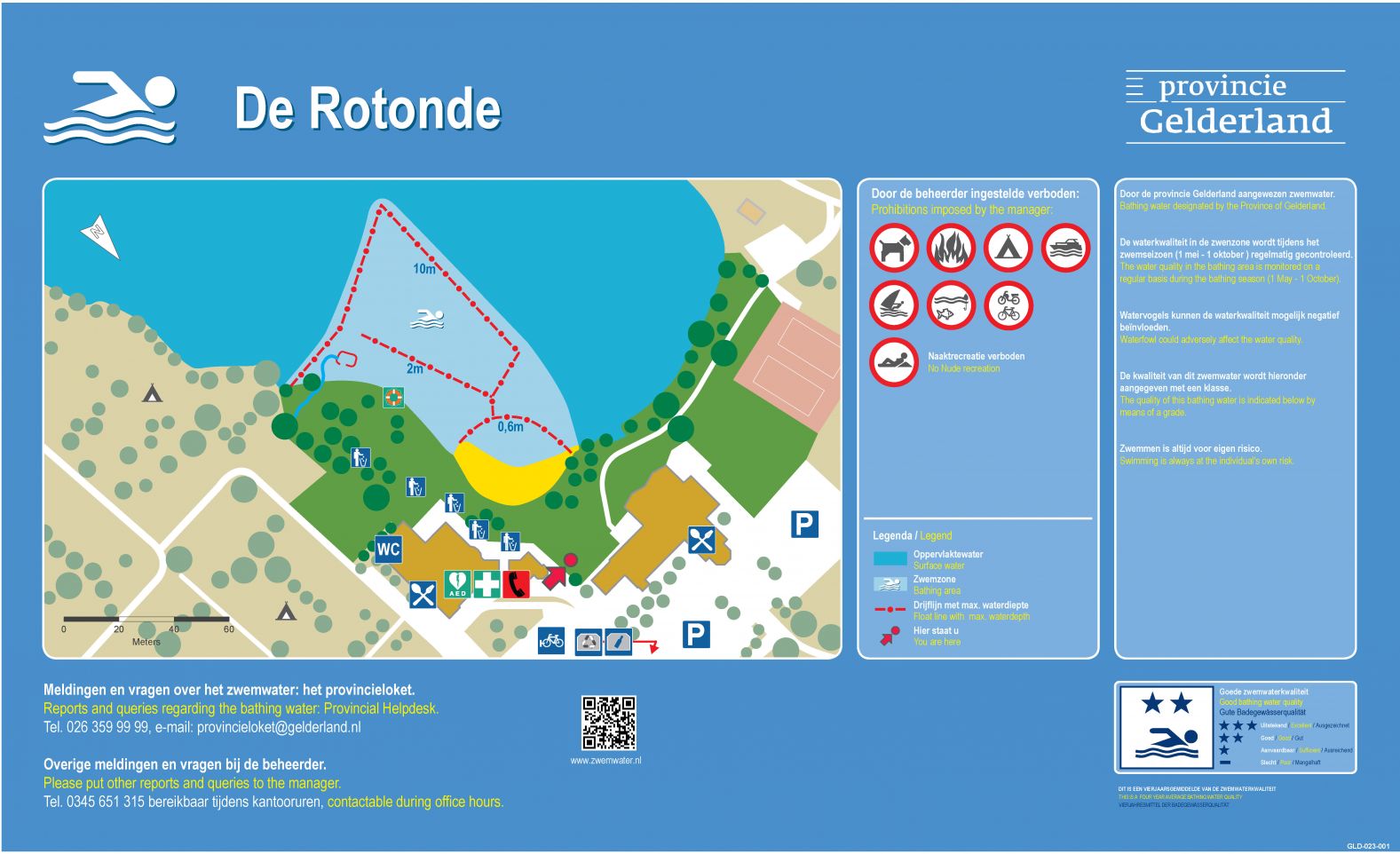 Het informatiebord bij zwemlocatie De Rotonde