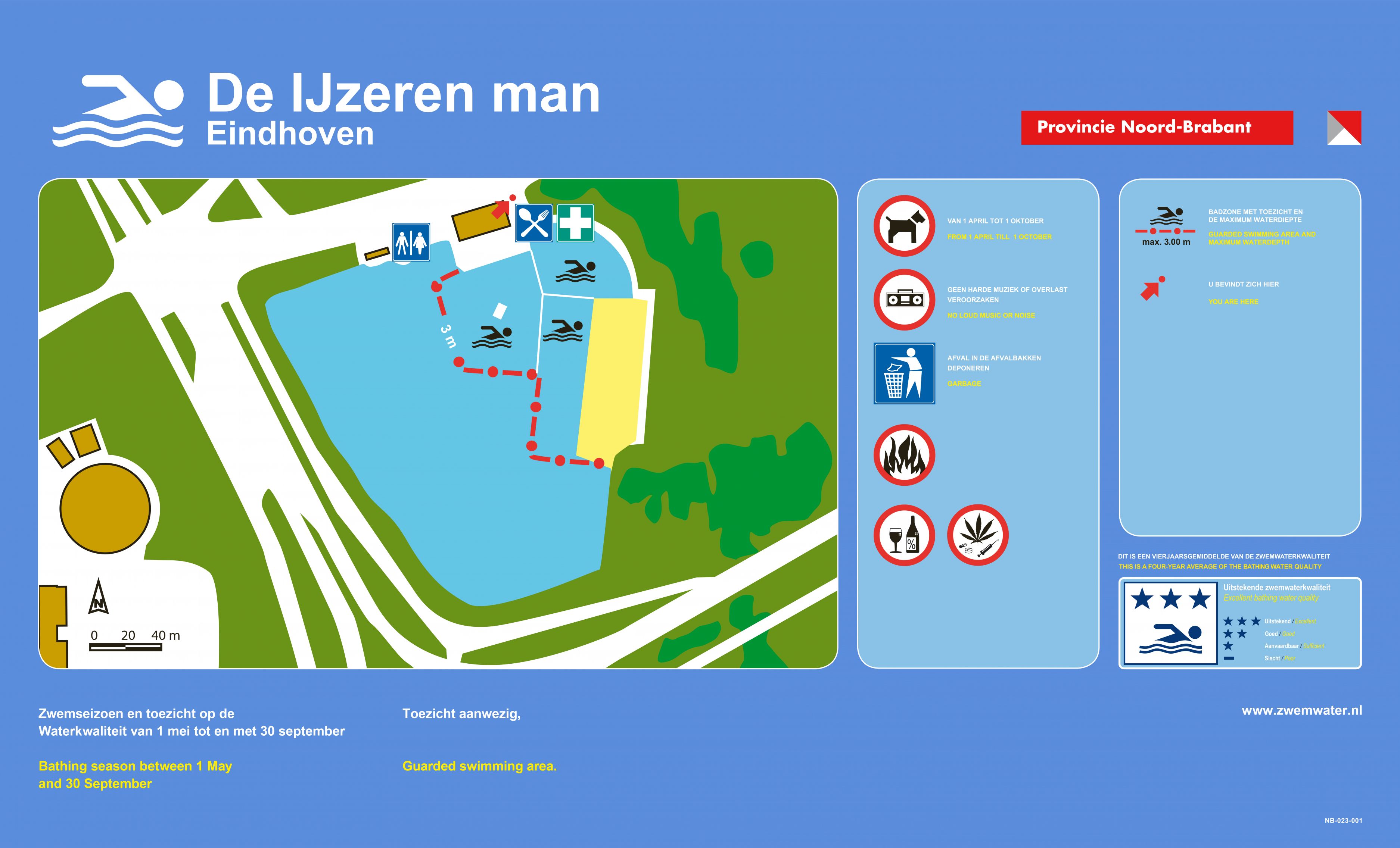 Het informatiebord bij zwemlocatie De IJzeren Man Klein (Eindhoven)