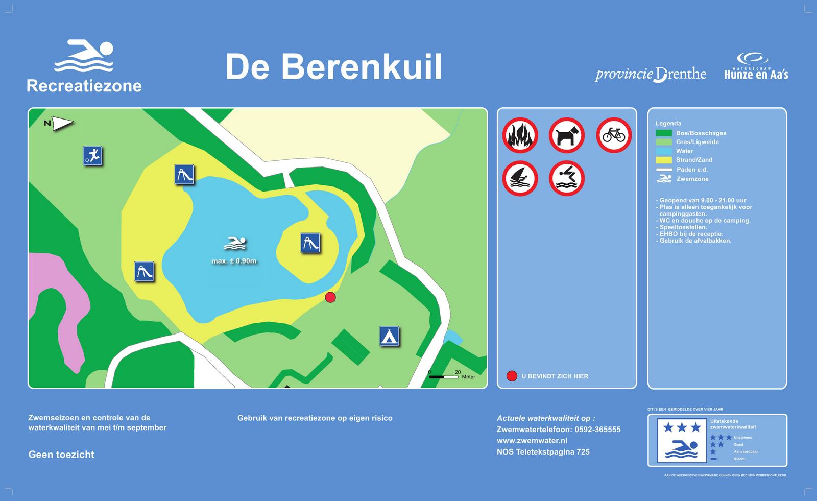 Het informatiebord bij zwemlocatie De Berenkuil, Grolloo