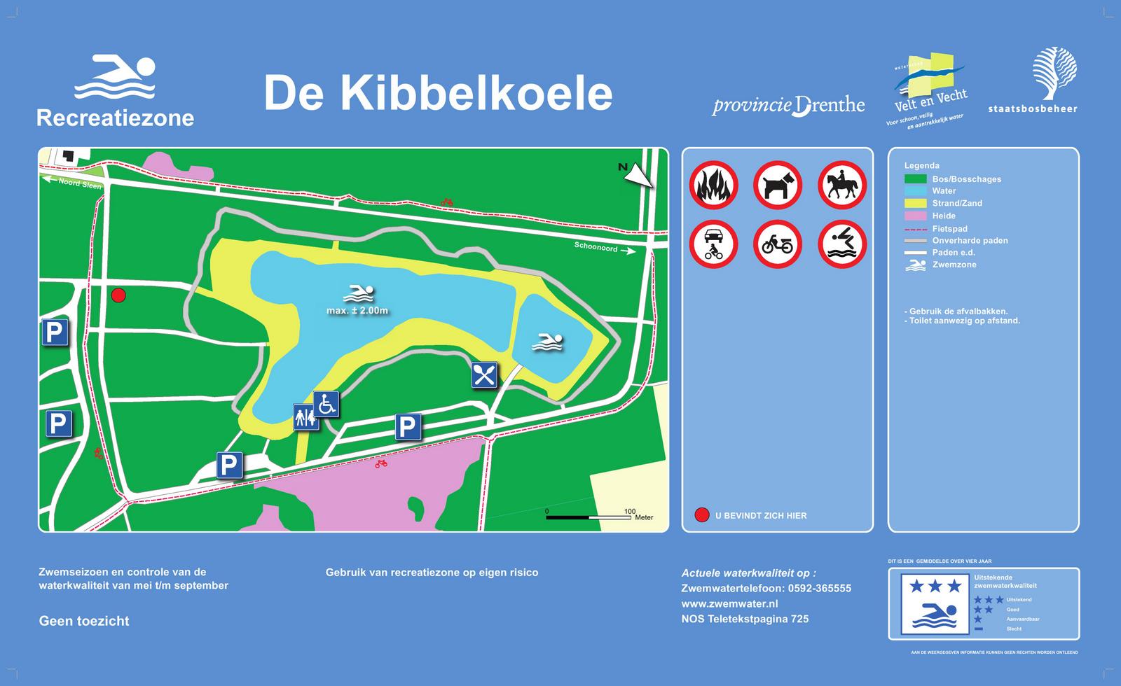 The information board at the swimming location De Kibbelkoele