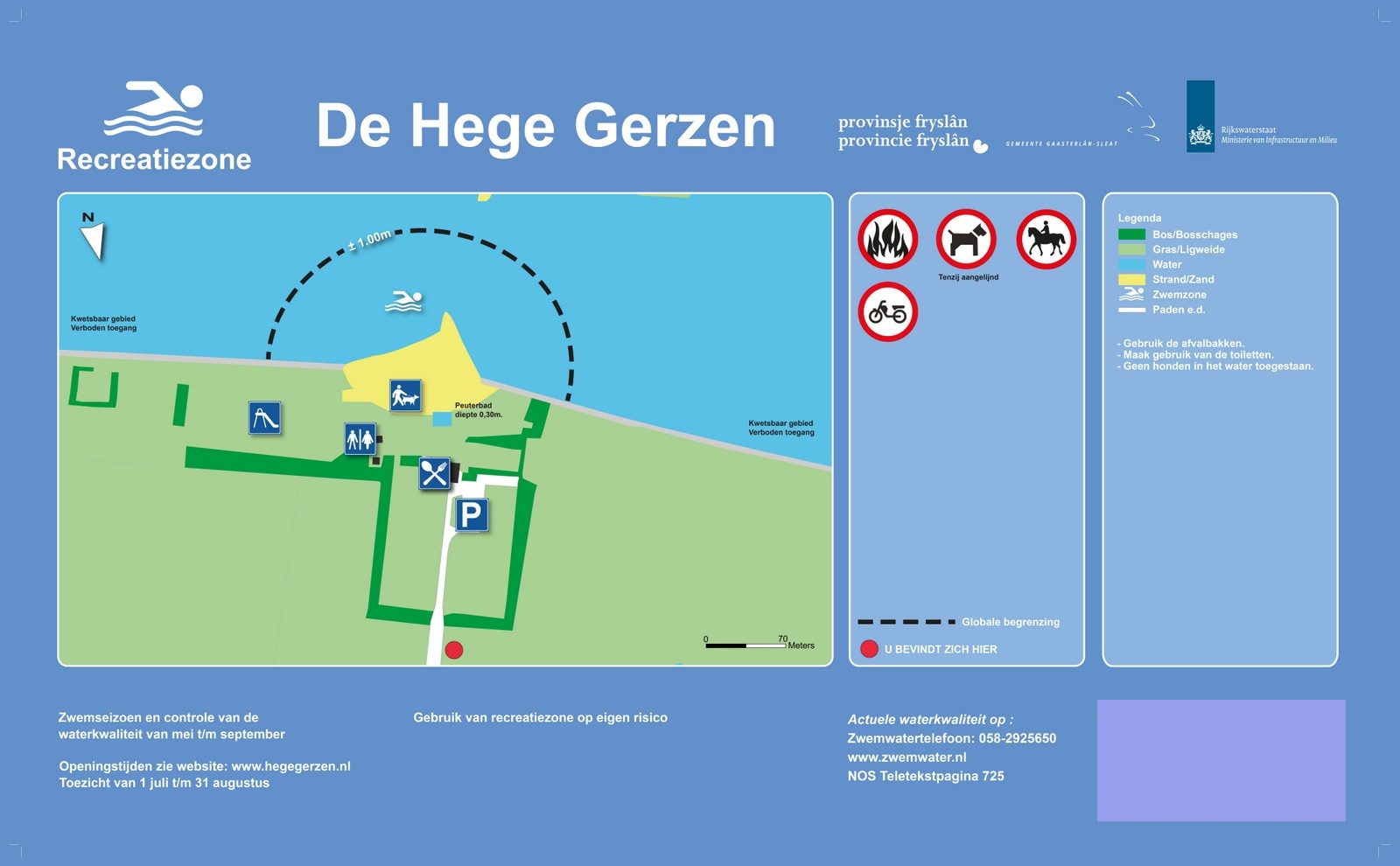 The information board at the swimming location De Hege Gerzen