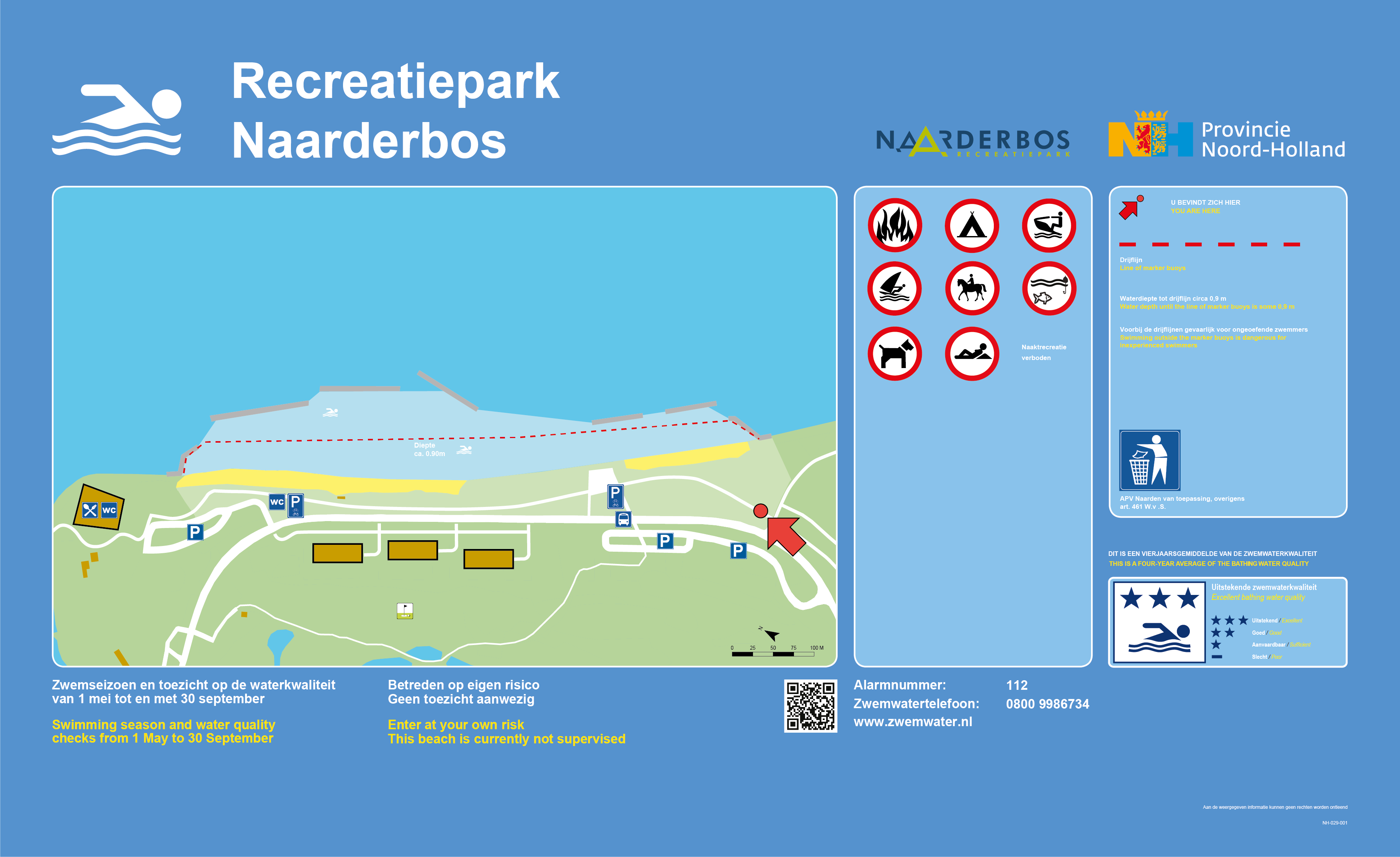 The information board at the swimming location Naarderbos