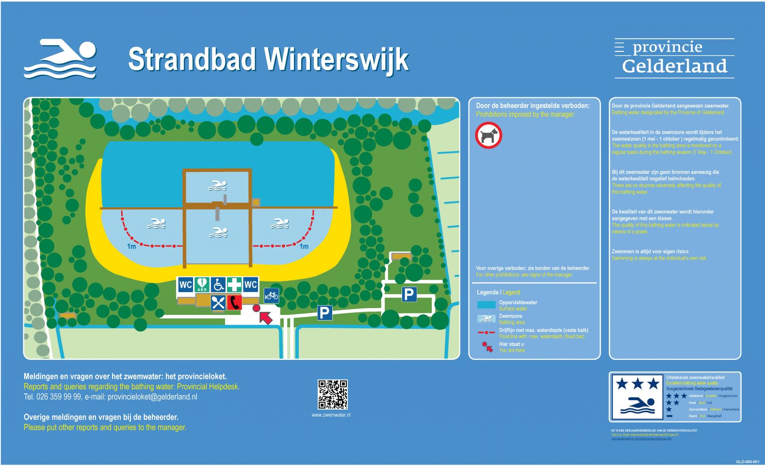 Het informatiebord bij zwemlocatie Strandbad Winterswijk
