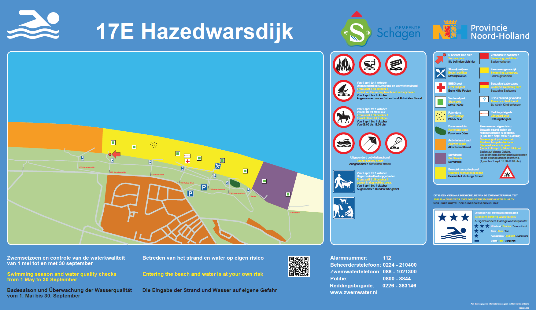Het informatiebord bij zwemlocatie Hazerdwarsdijk